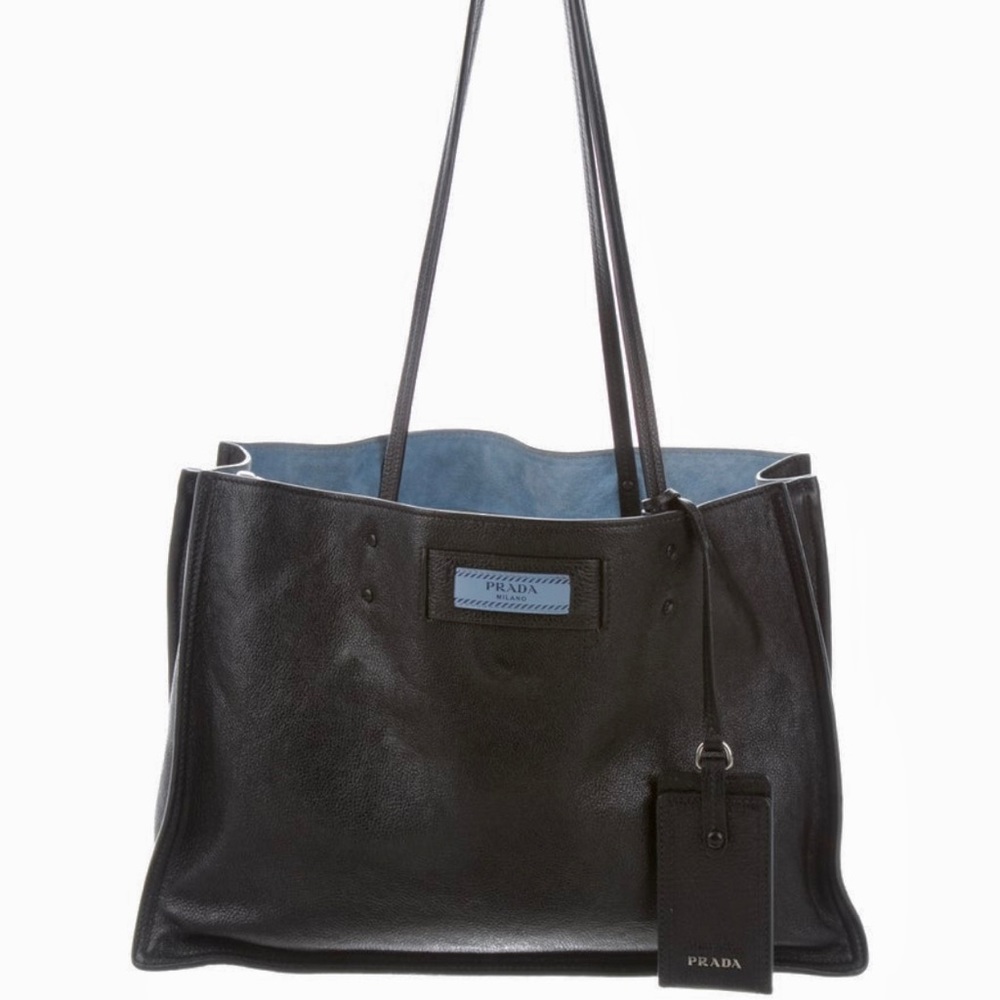prada glace calf etiquette tote